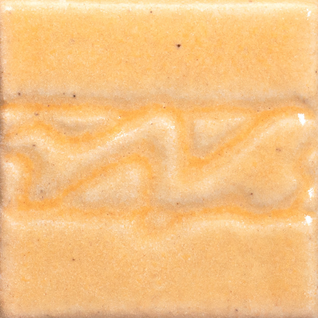 Textured ceramic tile with an orange glaze, showcasing a glossy finish and subtle variations in color.