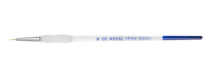 5/0 Royal Soft Grip detail brush, ideal for precise painting and detailing in ceramics and pottery decoration.