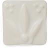 Textured white ceramic tile with leaf and floral designs, suitable for use in pottery decoration and sculptural projects.