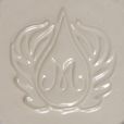 Embossed ceramic tile featuring a floral design with a central droplet, ideal for decorative pottery applications.