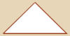 White triangular ceramic blank with a reddish-brown border, suitable for decoration and glazing in pottery projects.