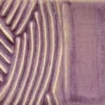 Textured ceramic tile with a purple glaze, showcasing smooth lines and patterns, ideal for pottery decoration.