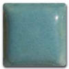 A small, square ceramic glaze sample in a soft turquoise color, ideal for pottery and sculpture finishing.