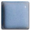 Blue ceramic glaze sample on a square tile, showcasing a smooth finish ideal for pottery and decorative projects.