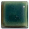 Teal-green ceramic glaze sample square, showcasing a glossy finish ideal for pottery and decorative ceramics.