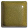 Glossy olive green glaze sample square, showcasing a smooth finish ideal for ceramic pottery and decorative applications.