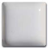 Glossy white ceramic glaze sample tile, showcasing a smooth surface ideal for pottery and decorative ceramics.