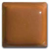 Glossy terracotta clay glaze sample swatch, ideal for pottery and ceramics, showcasing rich brown tones for decorative finishes.